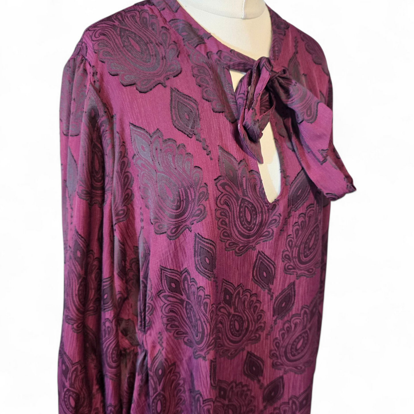 Marks & Spencer Purple Plum & Black Midi Tunic Dress – Size 24
