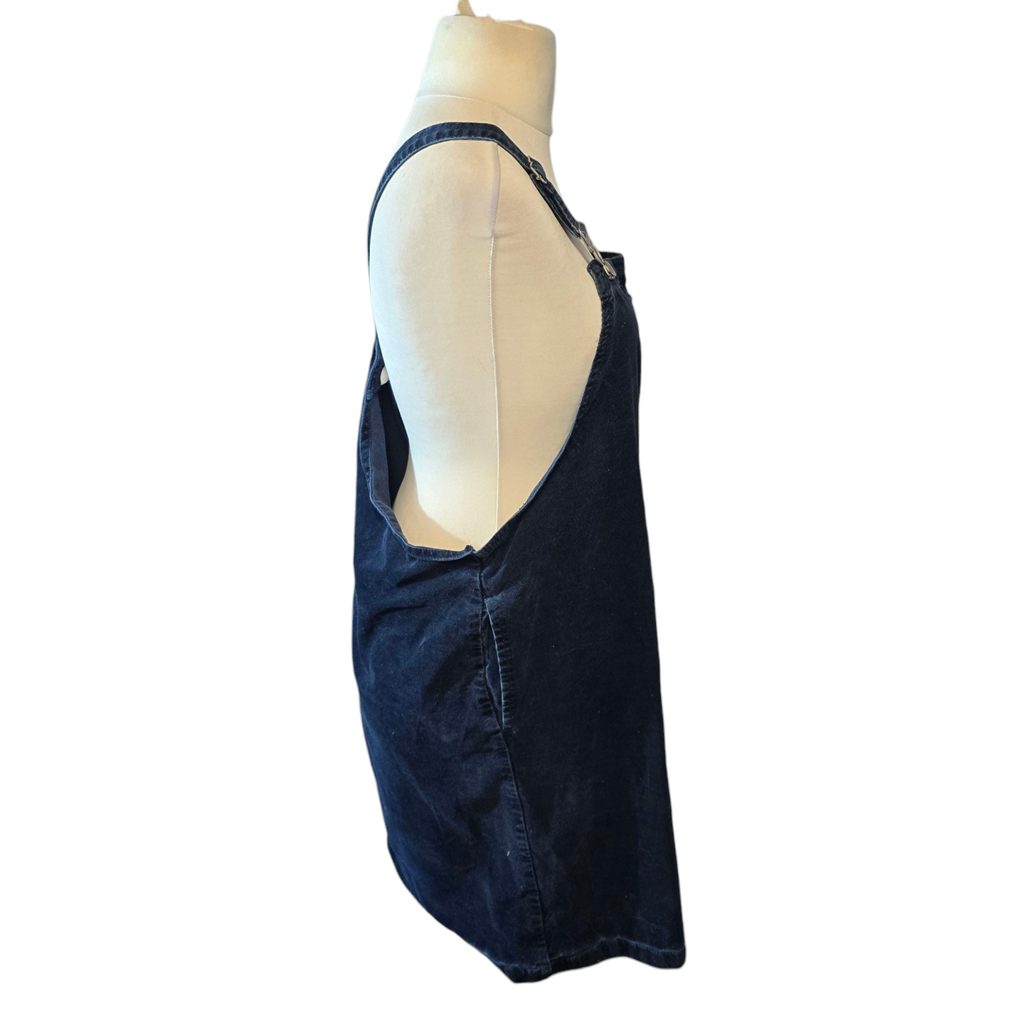 Tu Navy Cord Pinafore Dress – Size 20 – 100% Cotton – Front Pocket – Casual Layering