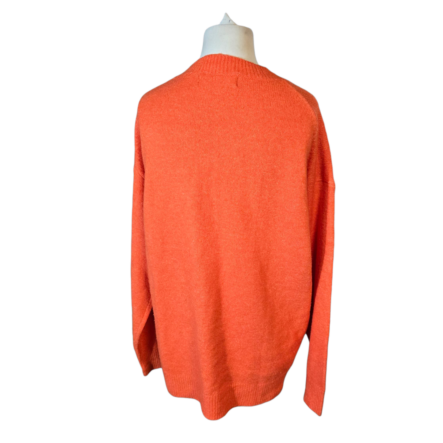 Primark Orange Knitted Jumper – Size 14/16 – Oversized Relaxed Fit
