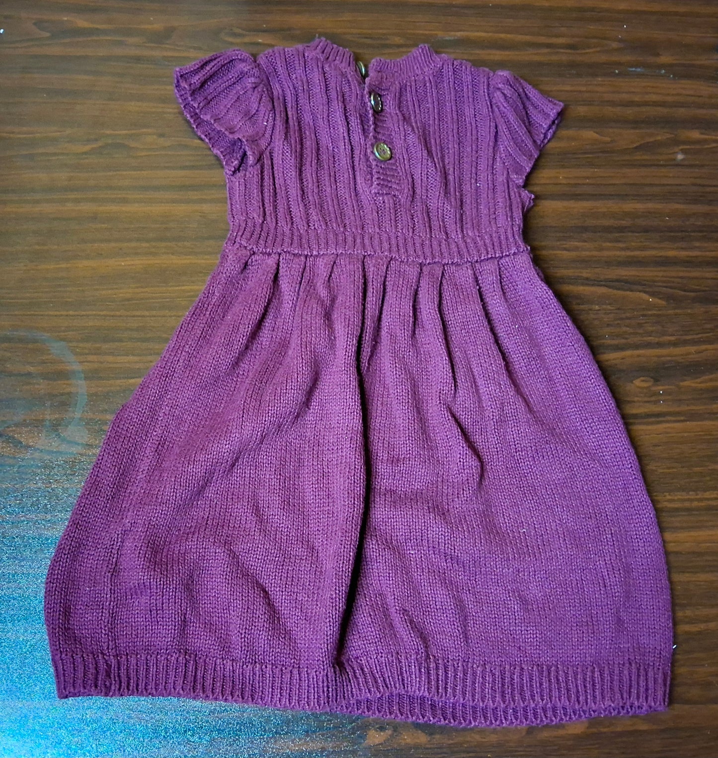 St Bernard Girls Purple Knit Dress – 6–9 Months – Acrylic & Cotton
