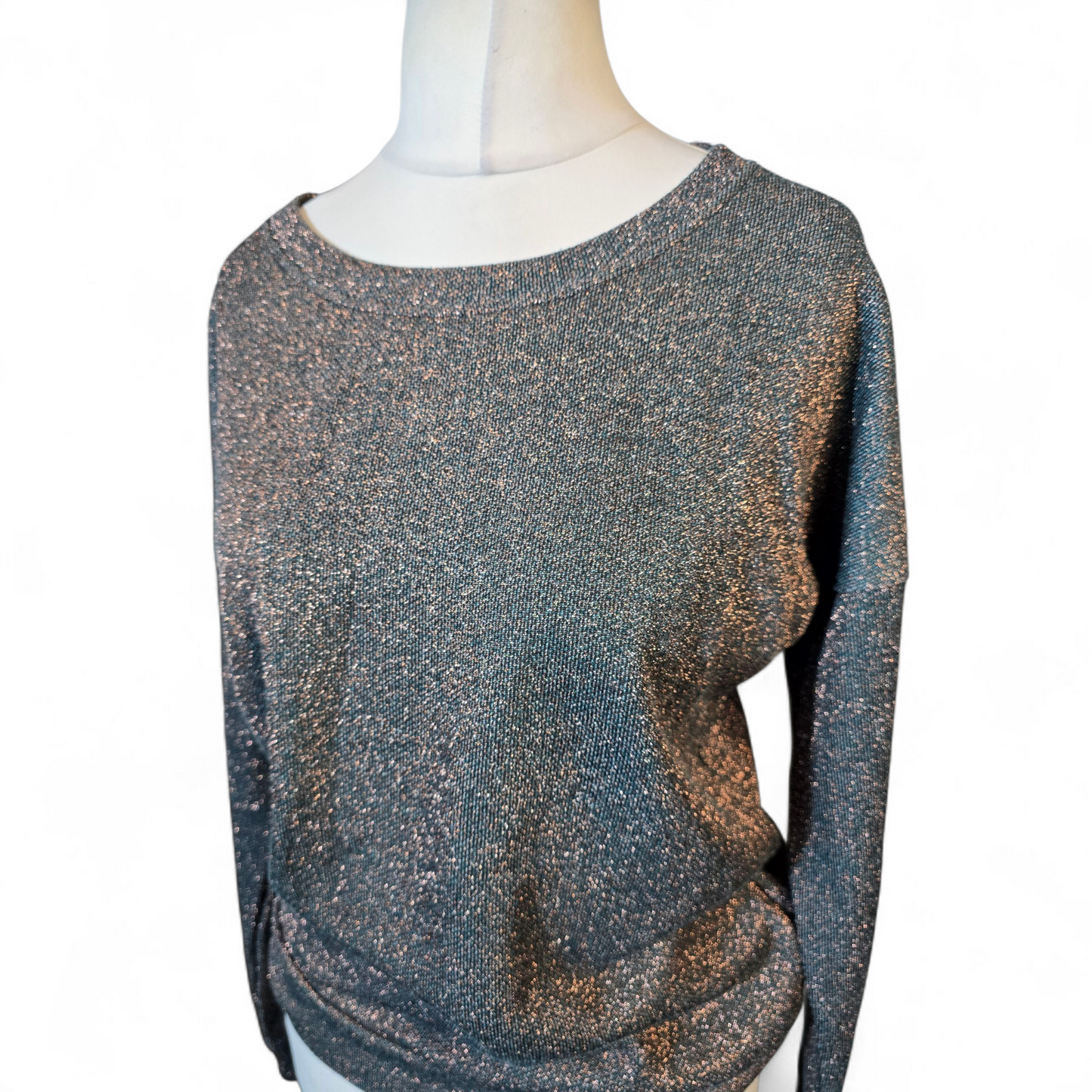 Next Green & Bronze Glitter Jumper – Size Small (UK size 8/10)