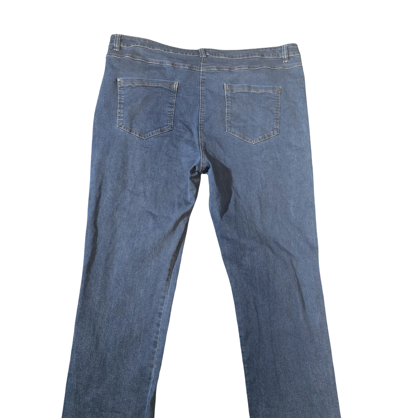 M&Co Blue Straight Leg Jeans – Size 22 Regular – Comfy Cotton Blend Denim