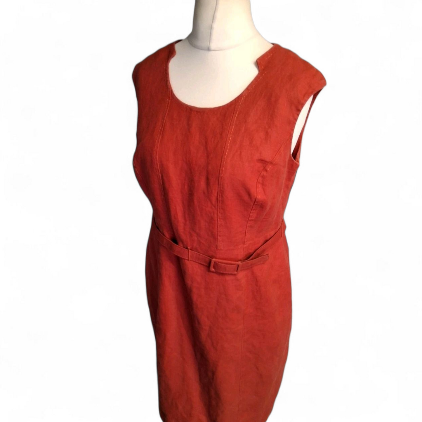 Debenhams Petite Red Linen Dress & Blazer Set – Size 14 Dress / 12 Blazer – Classic Duo