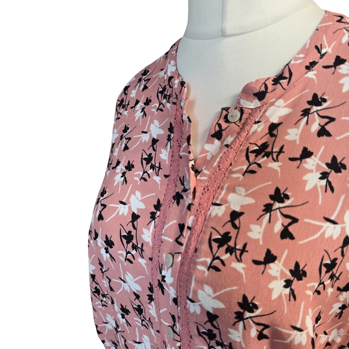 Marks & Spencer Blouse Pink Size 18 Everyday Floral Work