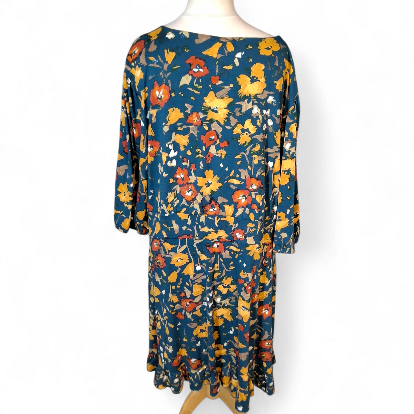 Joe Browns Multicoloured Floral Frilly Midi Dress – Size 22