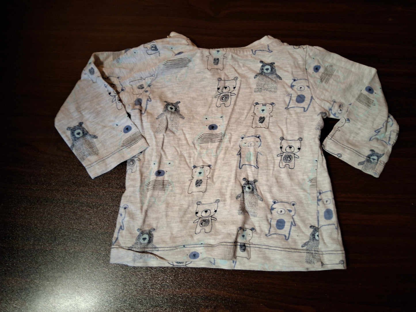 St Bernard Boys Grey Bear Print T-Shirt – 6–9 Months – 100% Cotton