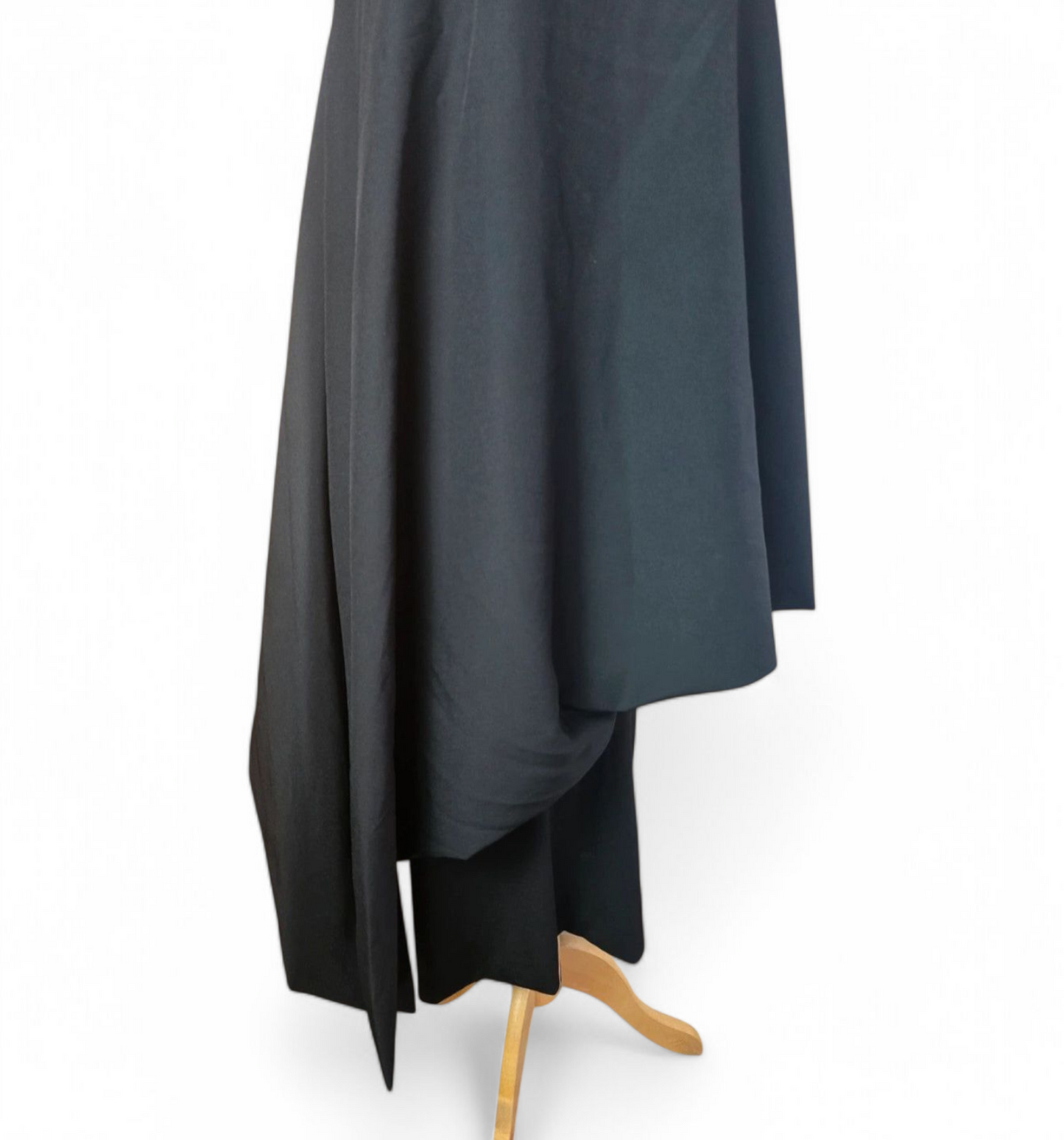 Manuela black sleeveless layered asymmetrical midi dress one size