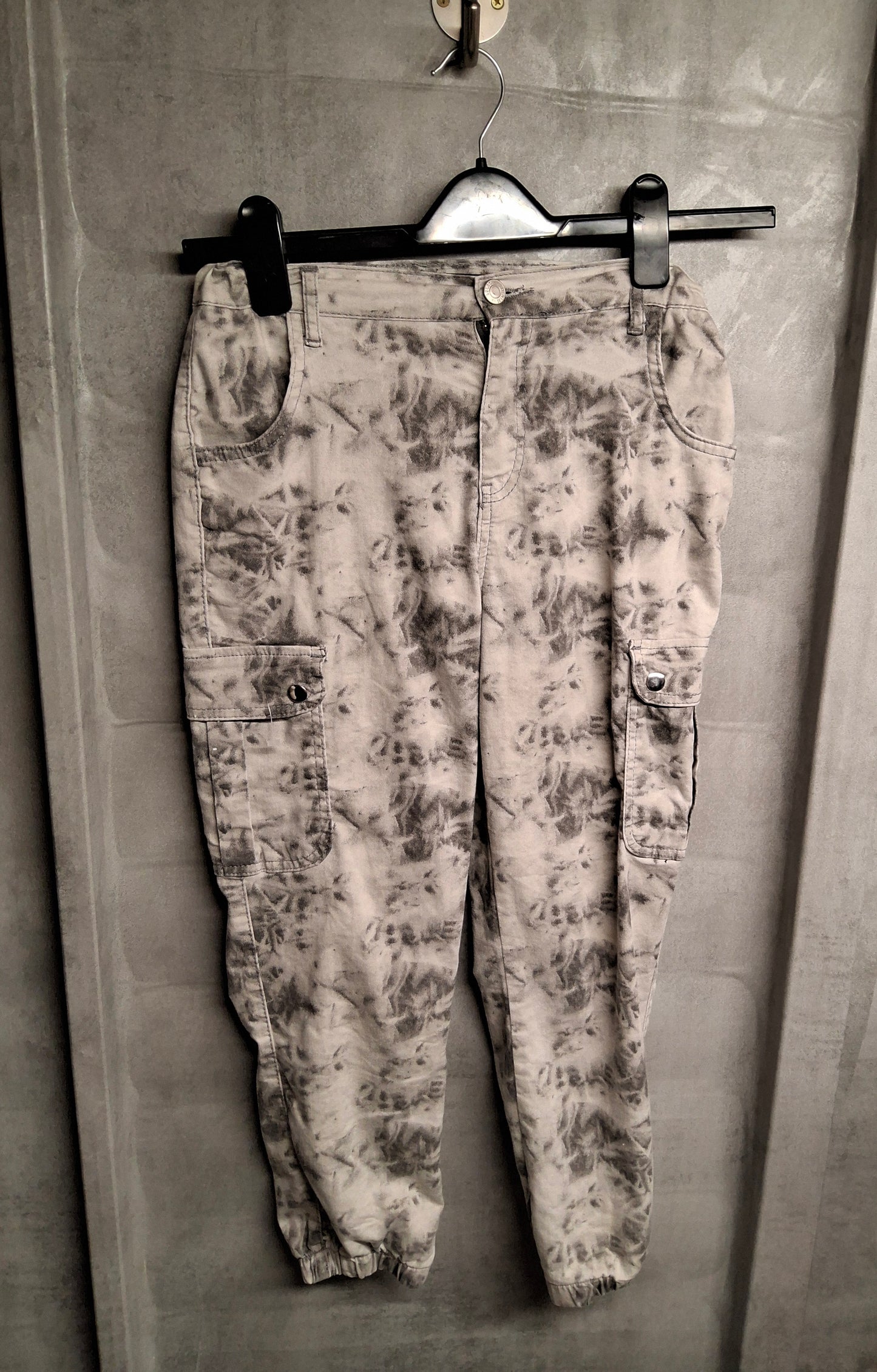 Select Grey & White Cargo Trousers – Girls 14 Years – Cotton/Polyester