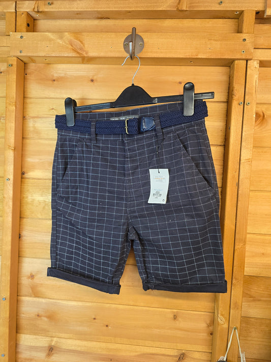 🖤 Primark Boys Black & White Slim Chino Shorts – Age 13-14