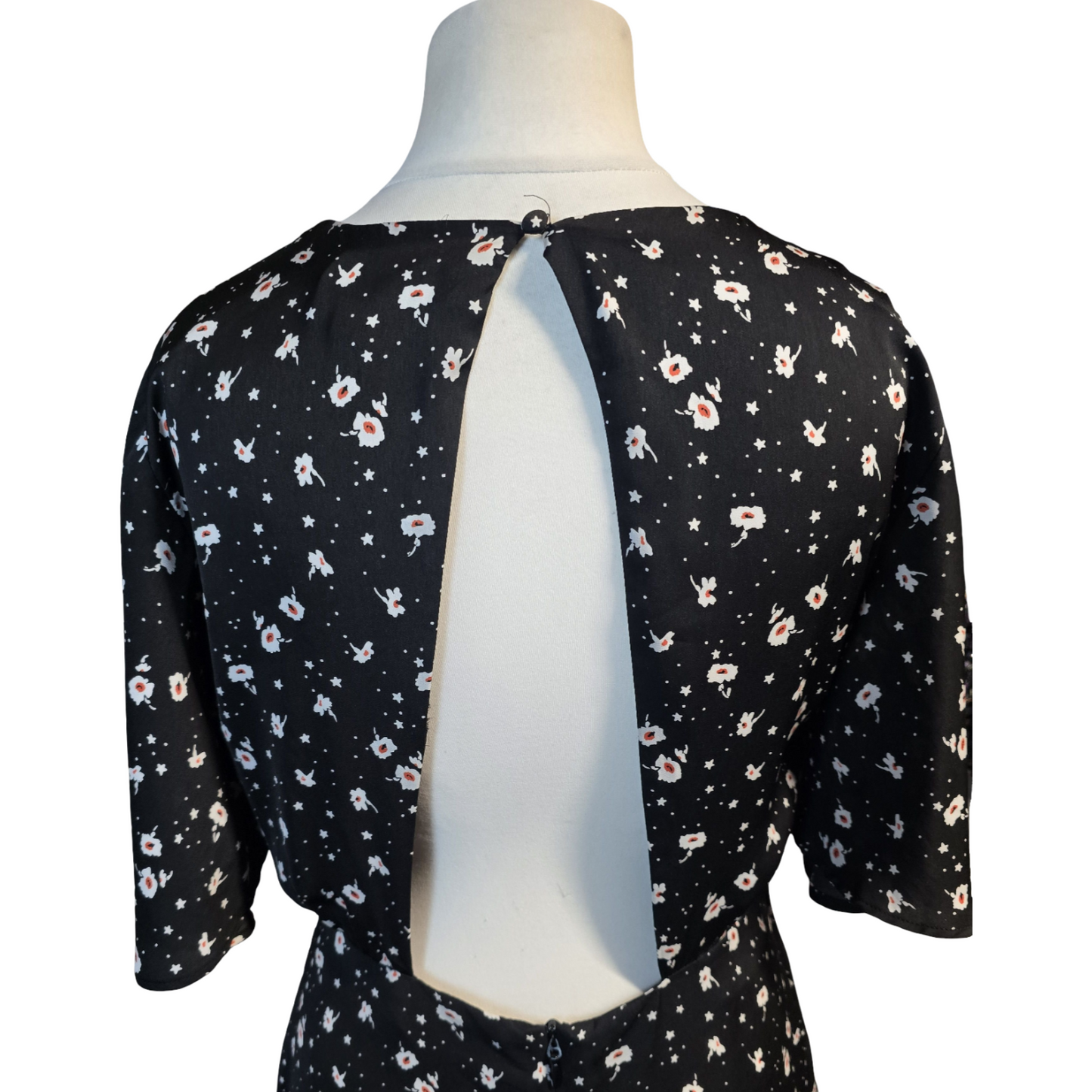 Black Floral Dress Size 12 Weekend Topshop