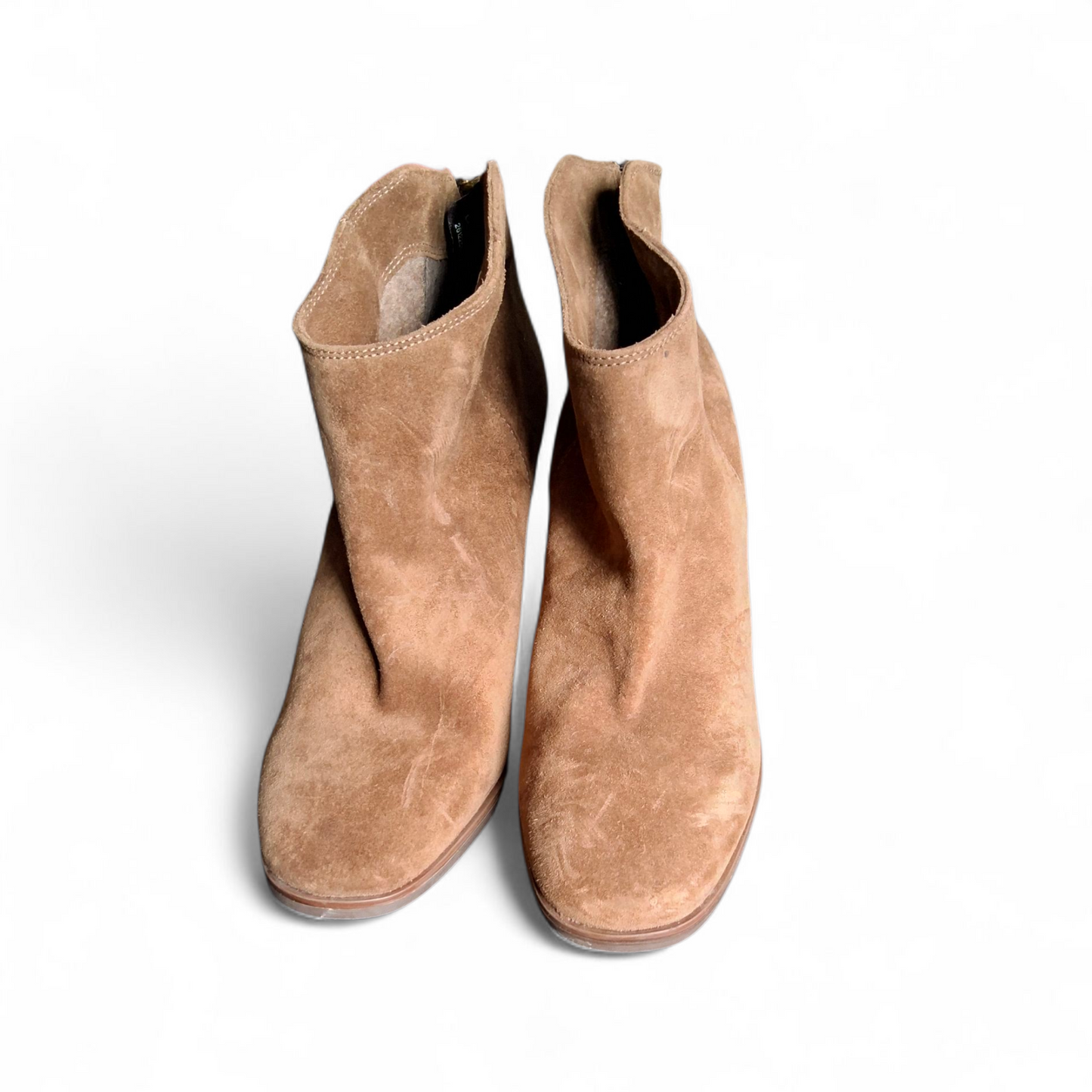 Clarks Narrative Light Brown Suede Ankle Boots – Block Heel 3.5" – UK 8 – New