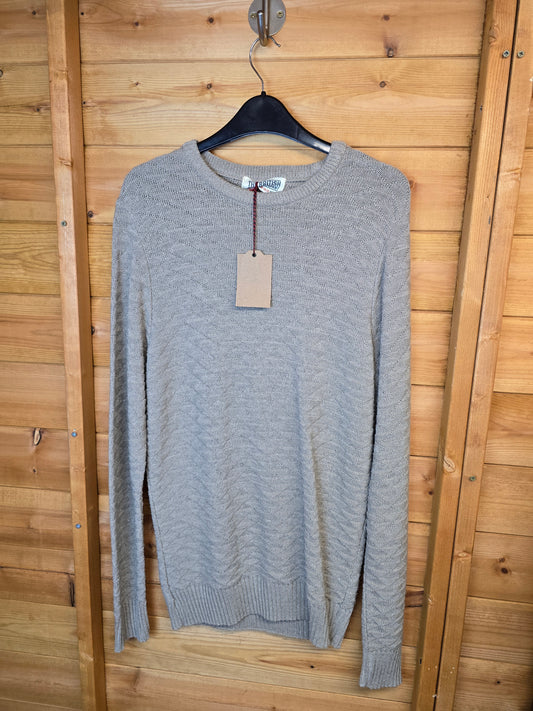 Mens The British Company beige knitted long sleeved jumper Med New