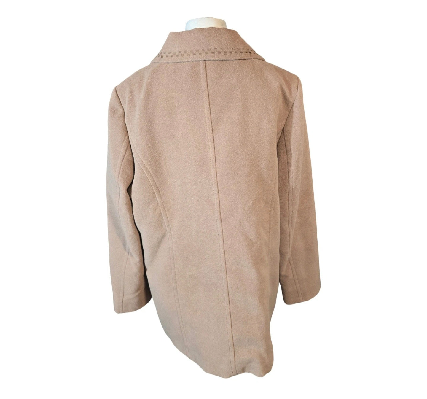 Classics Marks & Spencer Coat Beige Size 18 Embroidered Smart Causal