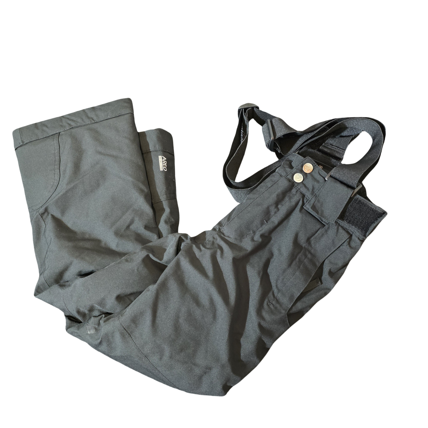 Dare2b Black Waterproof Fleece-Lined Trousers – Removable Braces – Boys 7-8yrs