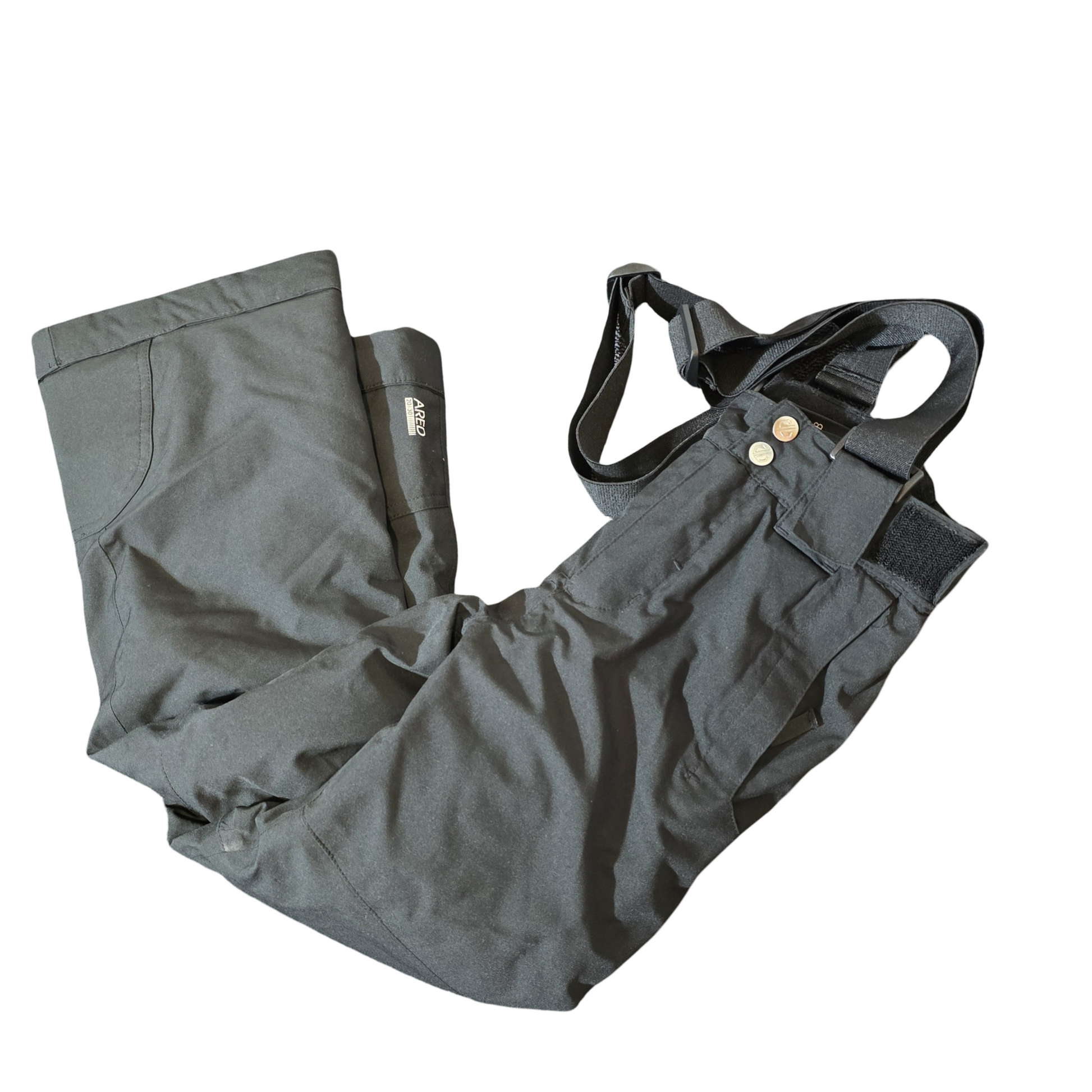 Dare2b Black Waterproof Fleece-Lined Trousers – Removable Braces – Boys 7-8yrs