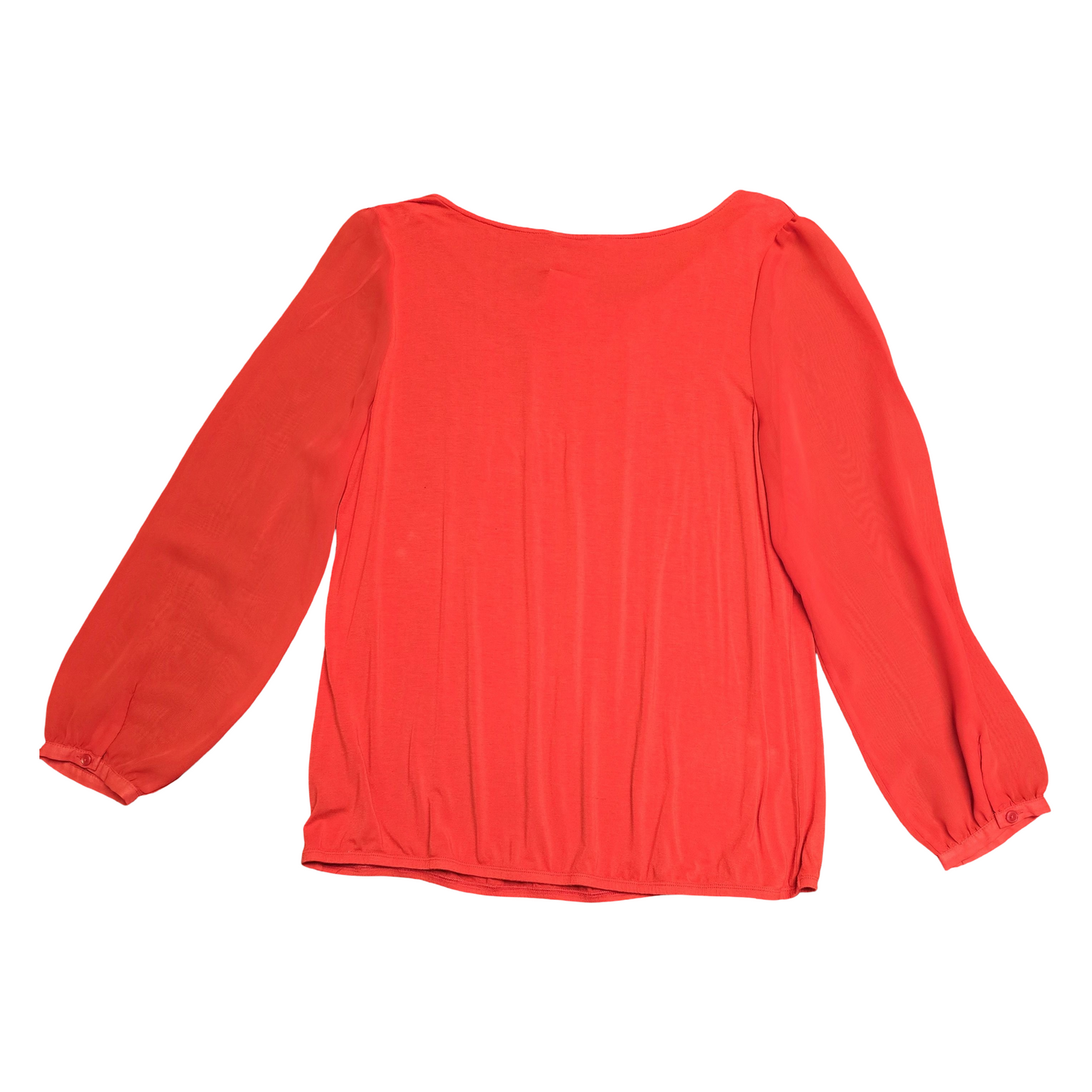 George Red Long Sleeve Top with Sheer Sleeves Size 20