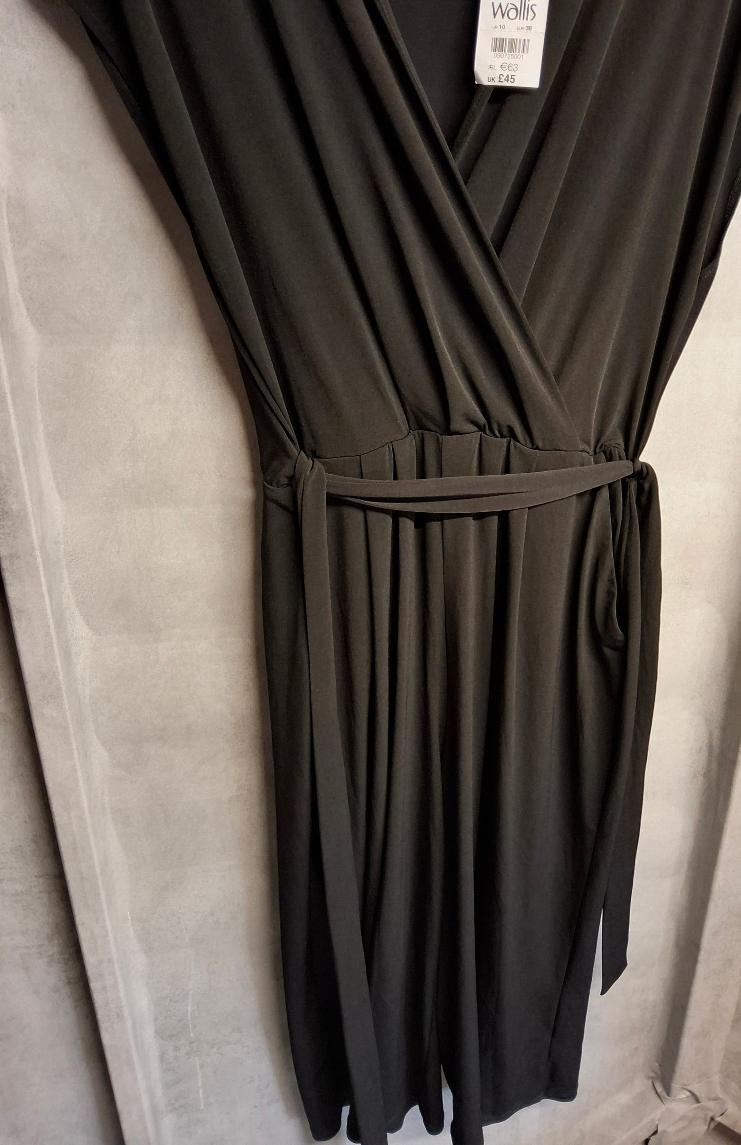 Wallis Black Cropped Jumpsuit with Belt & Pockets – Size 10 – NWT RRP £45