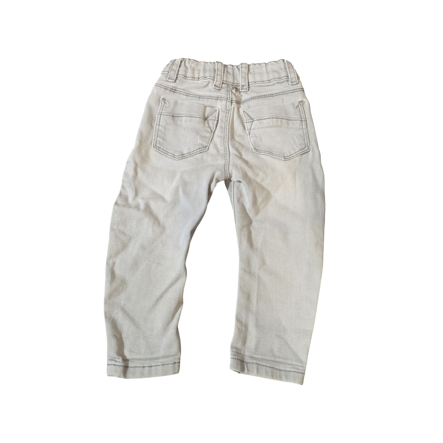 Primark Boys Grey Skinny Jeans – 6–9 Months – Cotton & Polyester