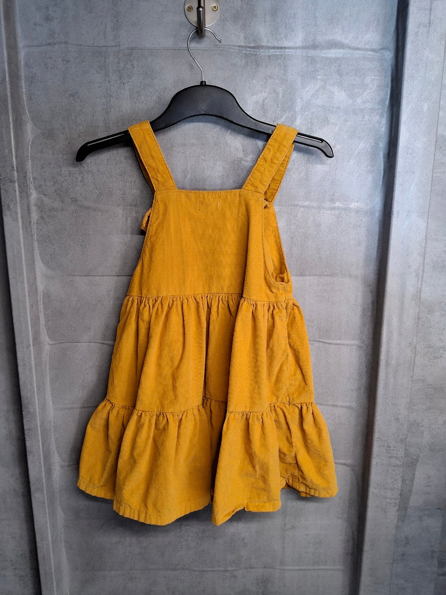 F&F Mustard Yellow Cord Pinafore Dress – Girls 6-7 Years – 100% Cotton