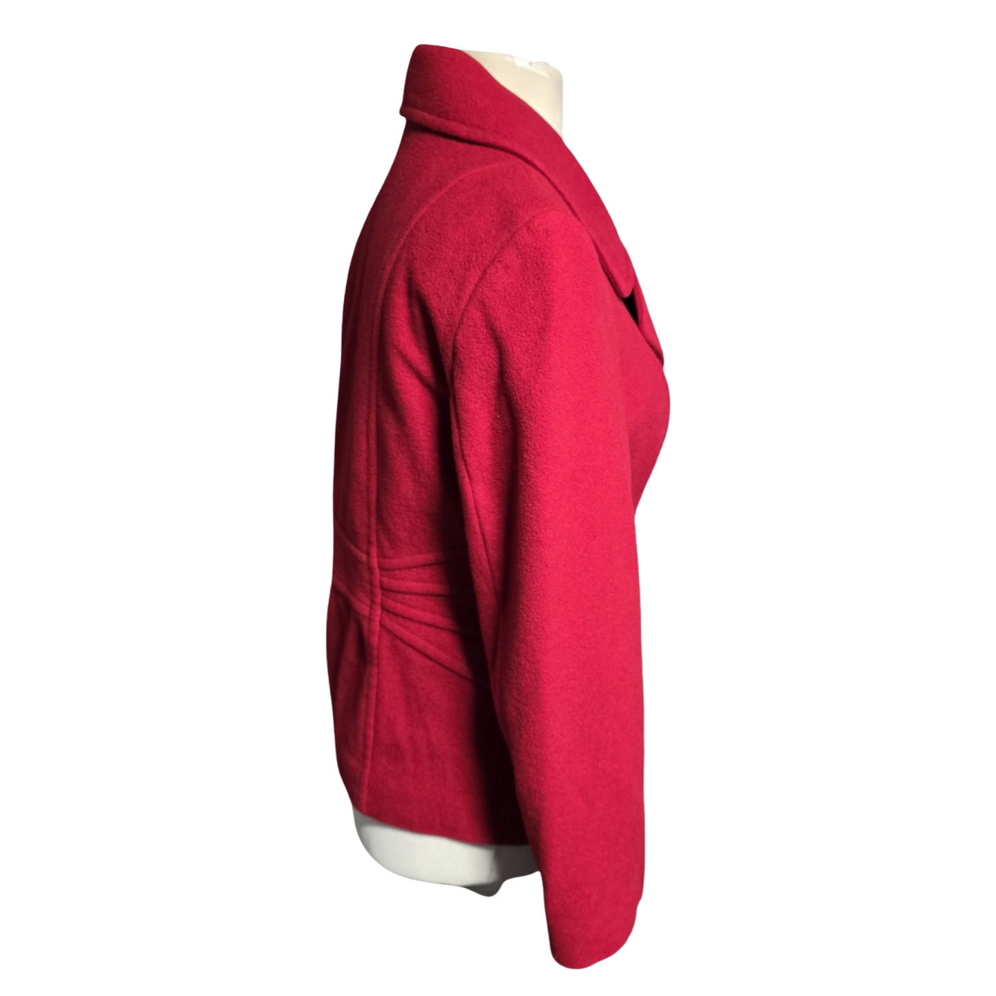Precis Red Wool-Blend Peacoat – Size 12 (Mid Length)