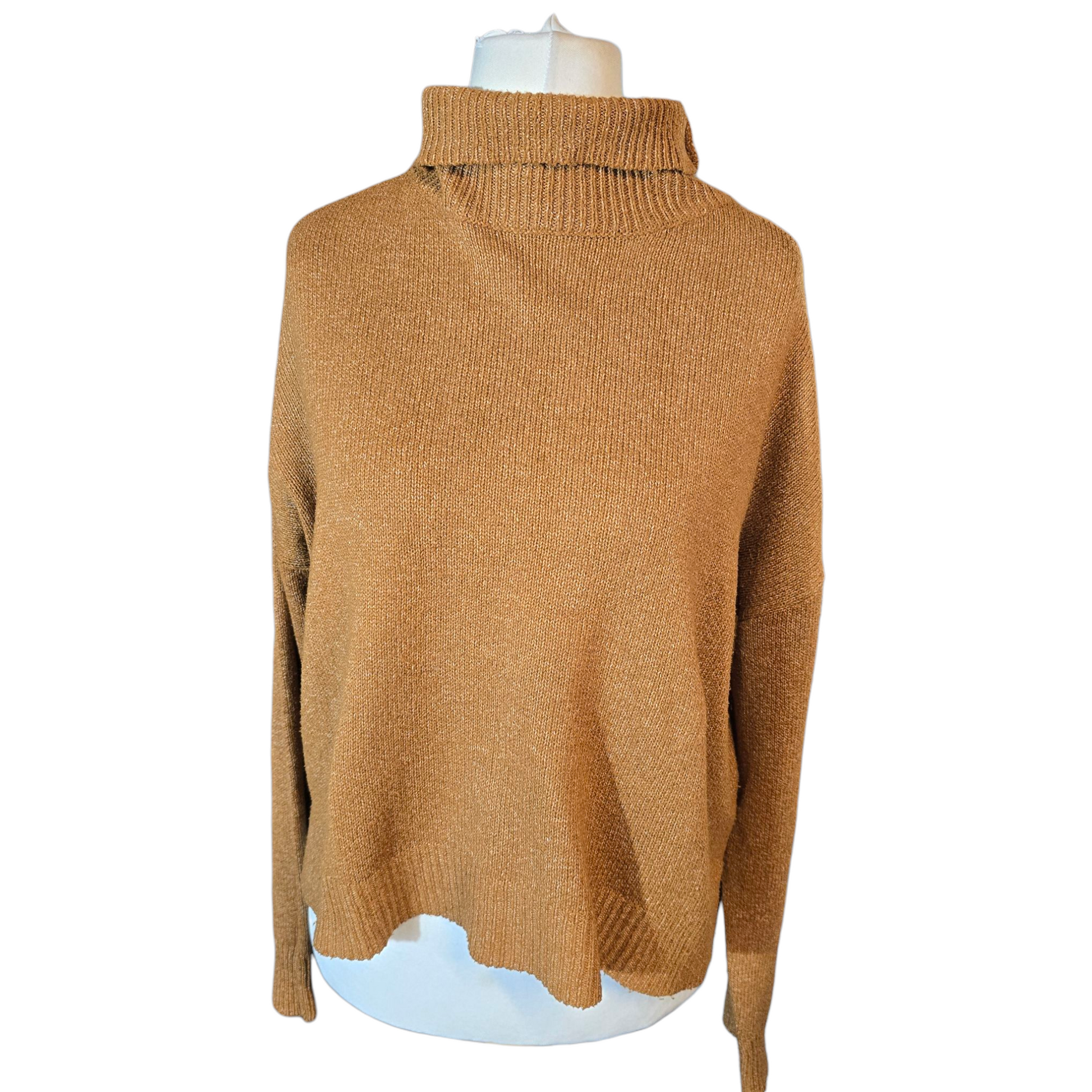 Shein Brown Oversized Turtleneck Jumper – Size L (UK size 12/14)