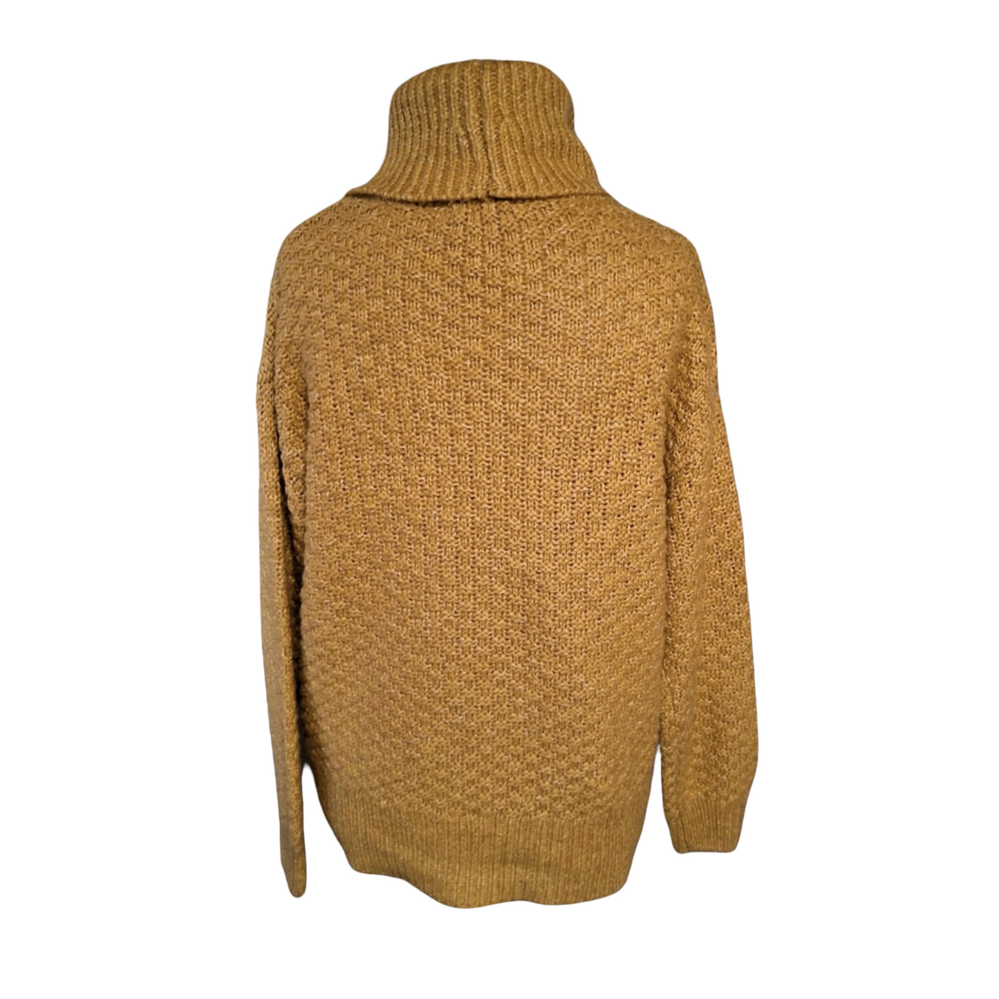 F&F Mustard Yellow Oversized Chunky Knit Turtleneck Jumper – Size 8