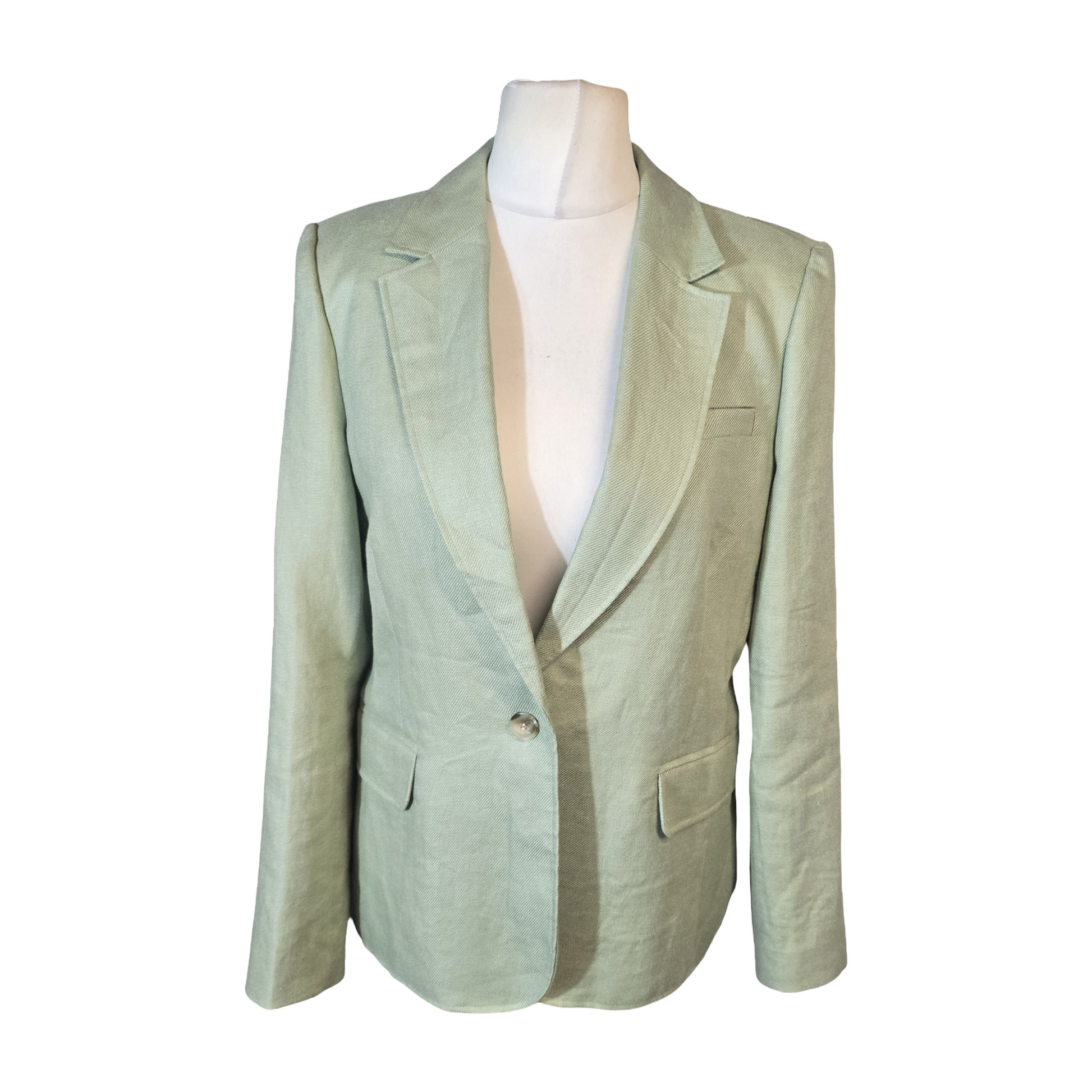 Hobbs Mint Green Pure Linen Blazer – Tailored Fit – UK 12
