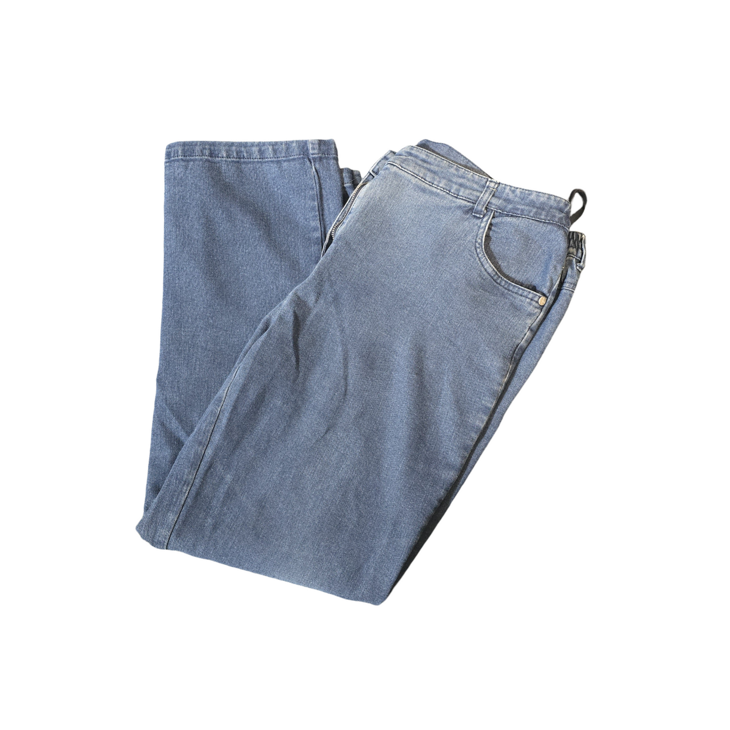 Country Rose Blue Straight Leg Jeans – High Waist – Size 16