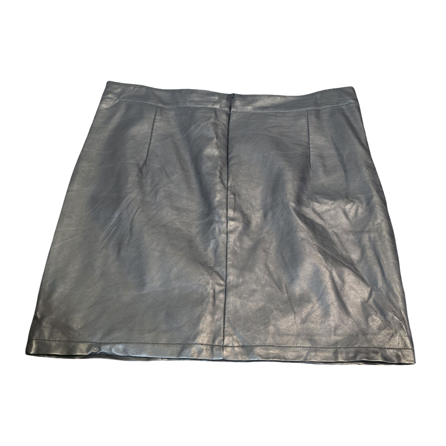 Tu Black Faux Leather Mini Skirt – Size 16 – Zip Back