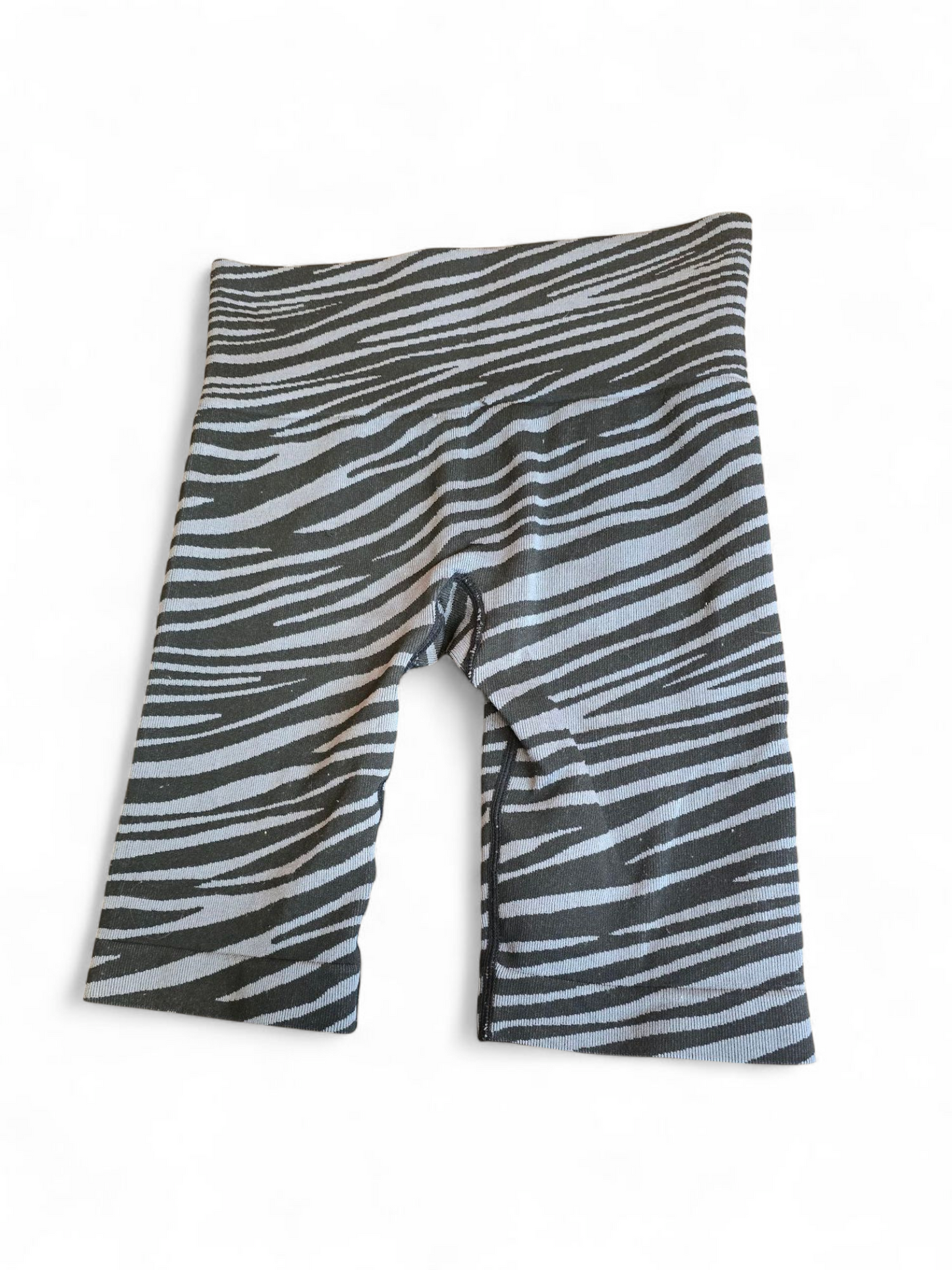 Primark grey & black zebra print cycle shorts xs 6/8