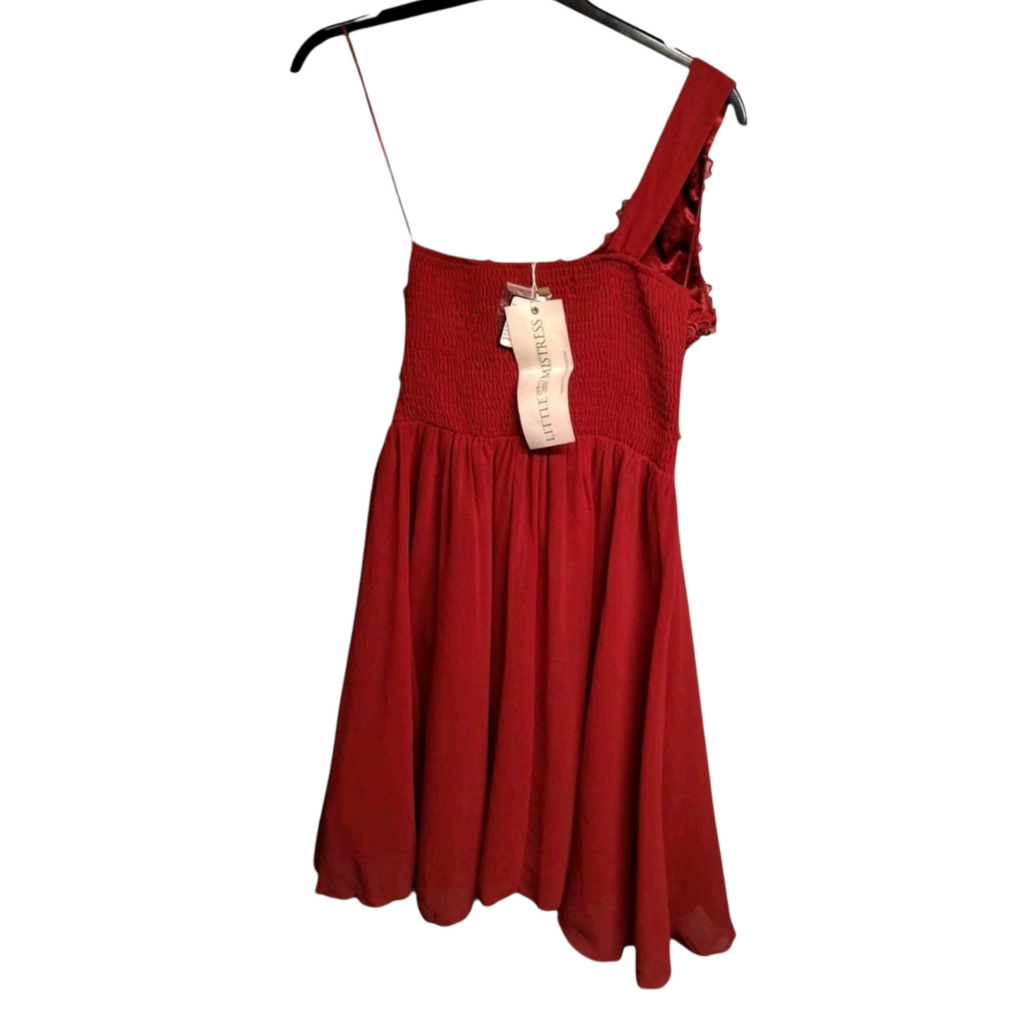 Little Mistress Red One-Shoulder Embellished Mini Dress – Size 6 – NWT