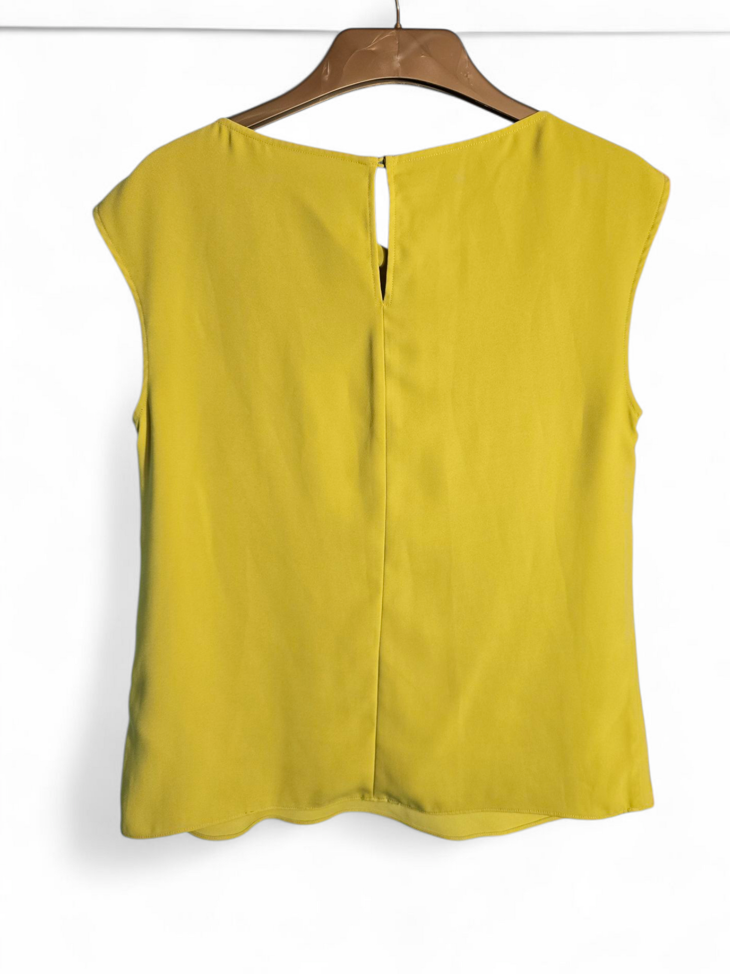 Hobbs London Yellow Sleeveless Top | Size 10 UK | Scoop Neck, Keyhole Back