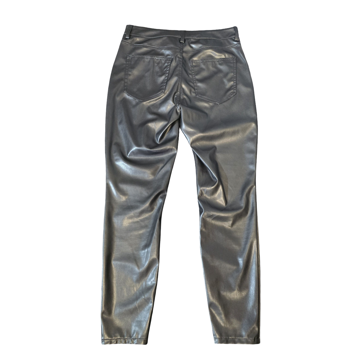 H&M Black Faux Leather Skinny Trousers – High Waisted – Size 12