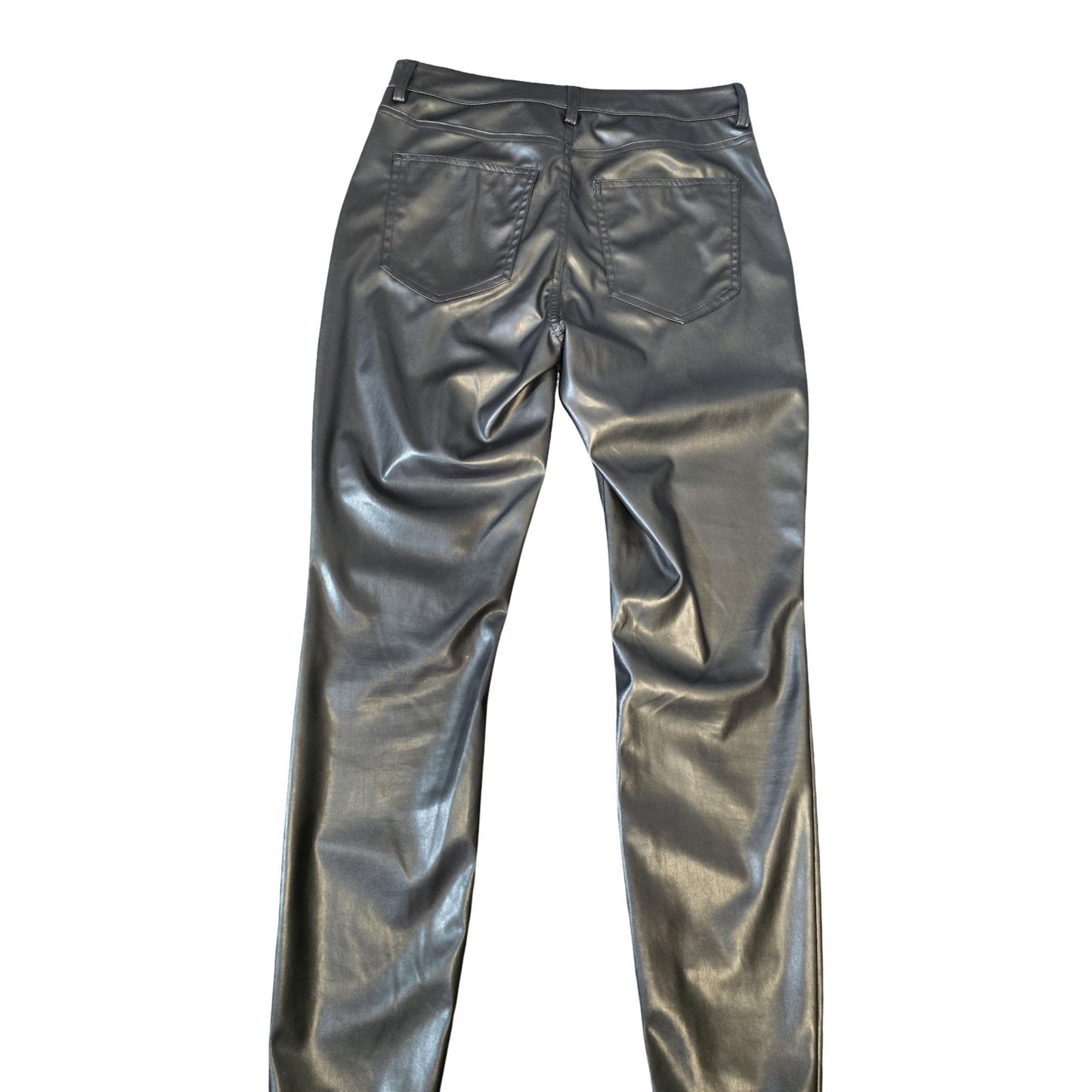 H&M Black Faux Leather Skinny Trousers – High Waisted – Size 12