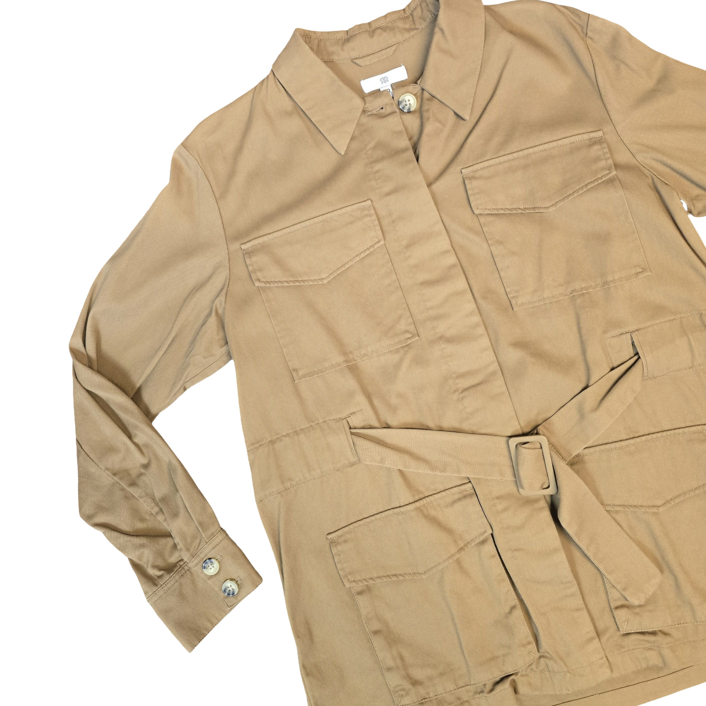 La Redoute Utility Jacket Brown Size 12 Lightweight Belted Causal