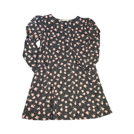Matalan Girls Black & Pink Floral Dress – Age 7