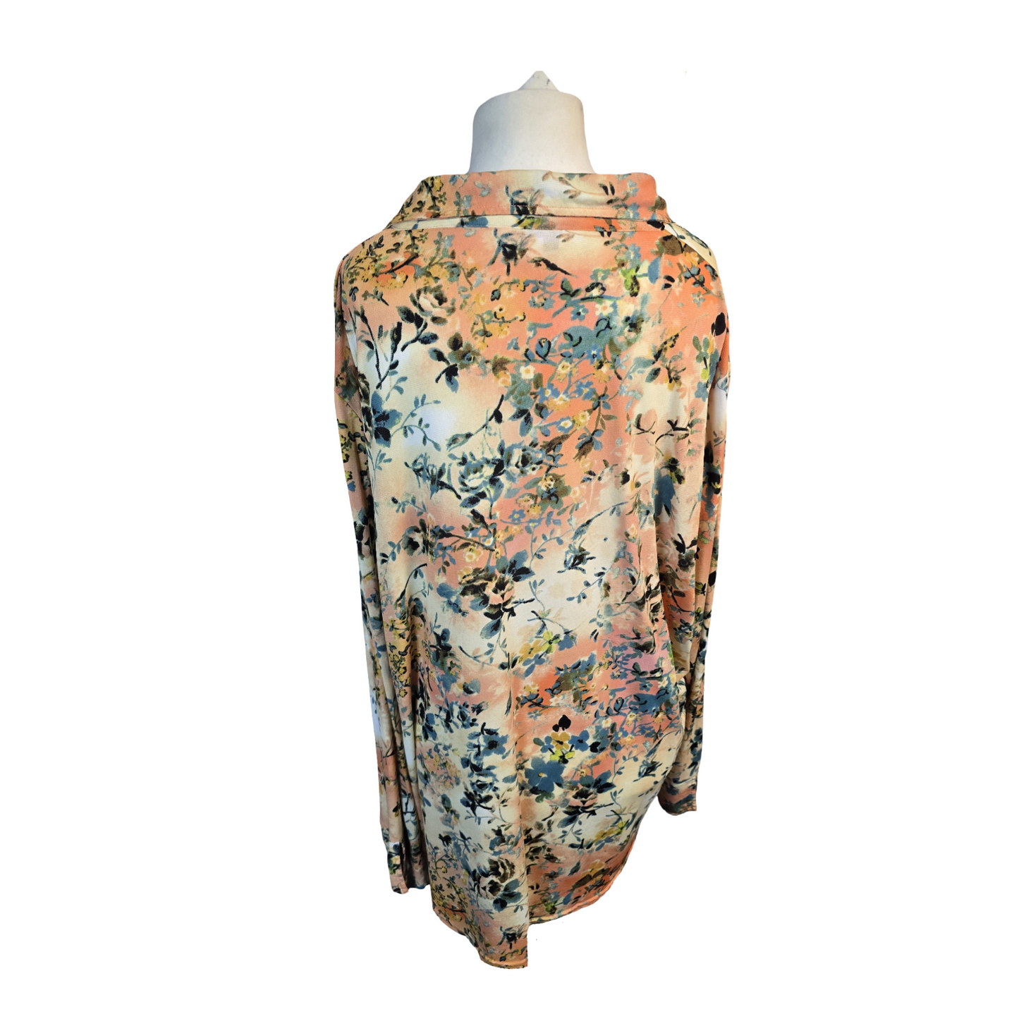 Michelle Hope Coral Orange Blouse Size 26/28 Stretchy Causal