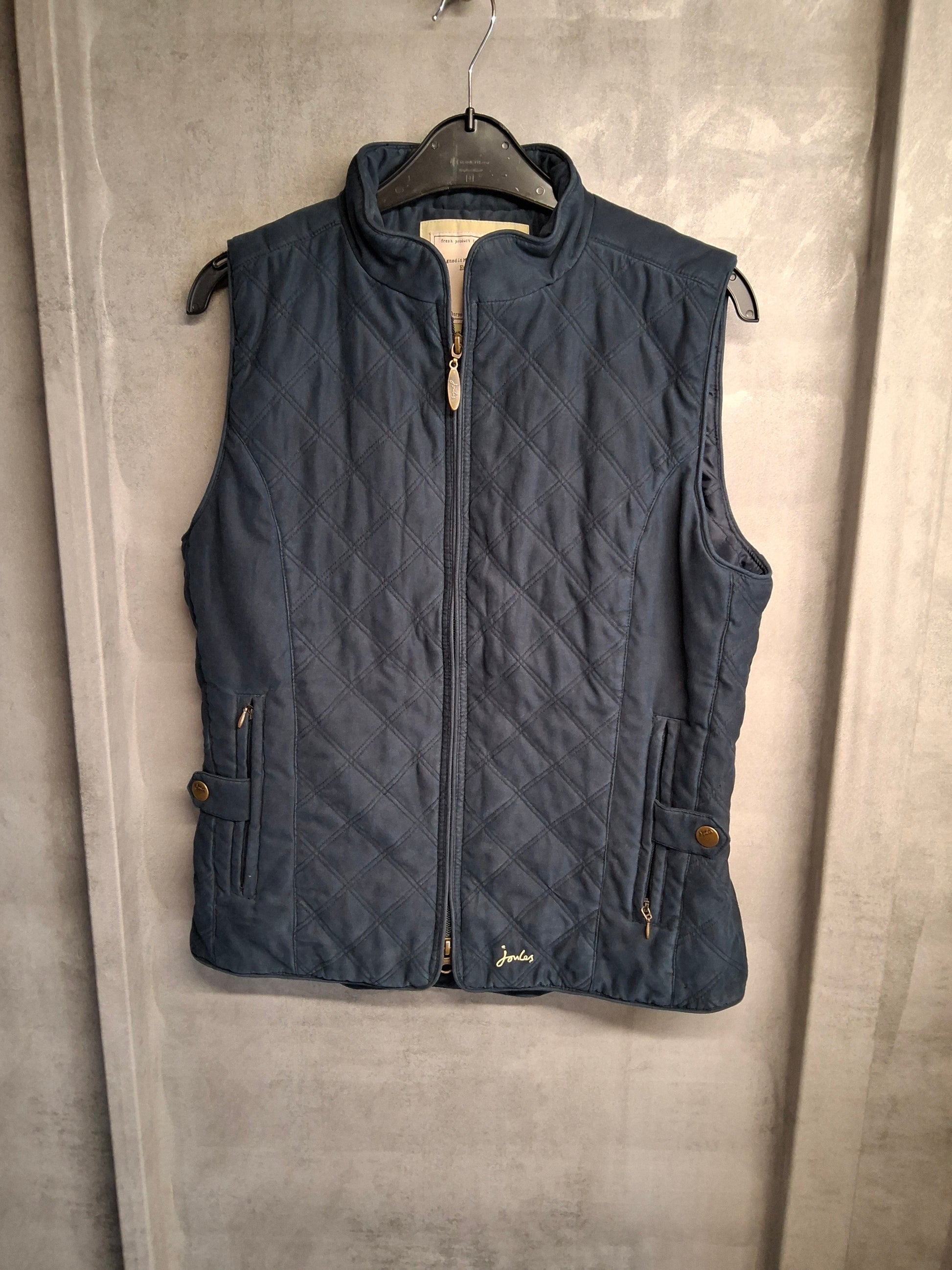 Joules Navy Quilted Gilet – Size 12 – Country Chic Layering 
