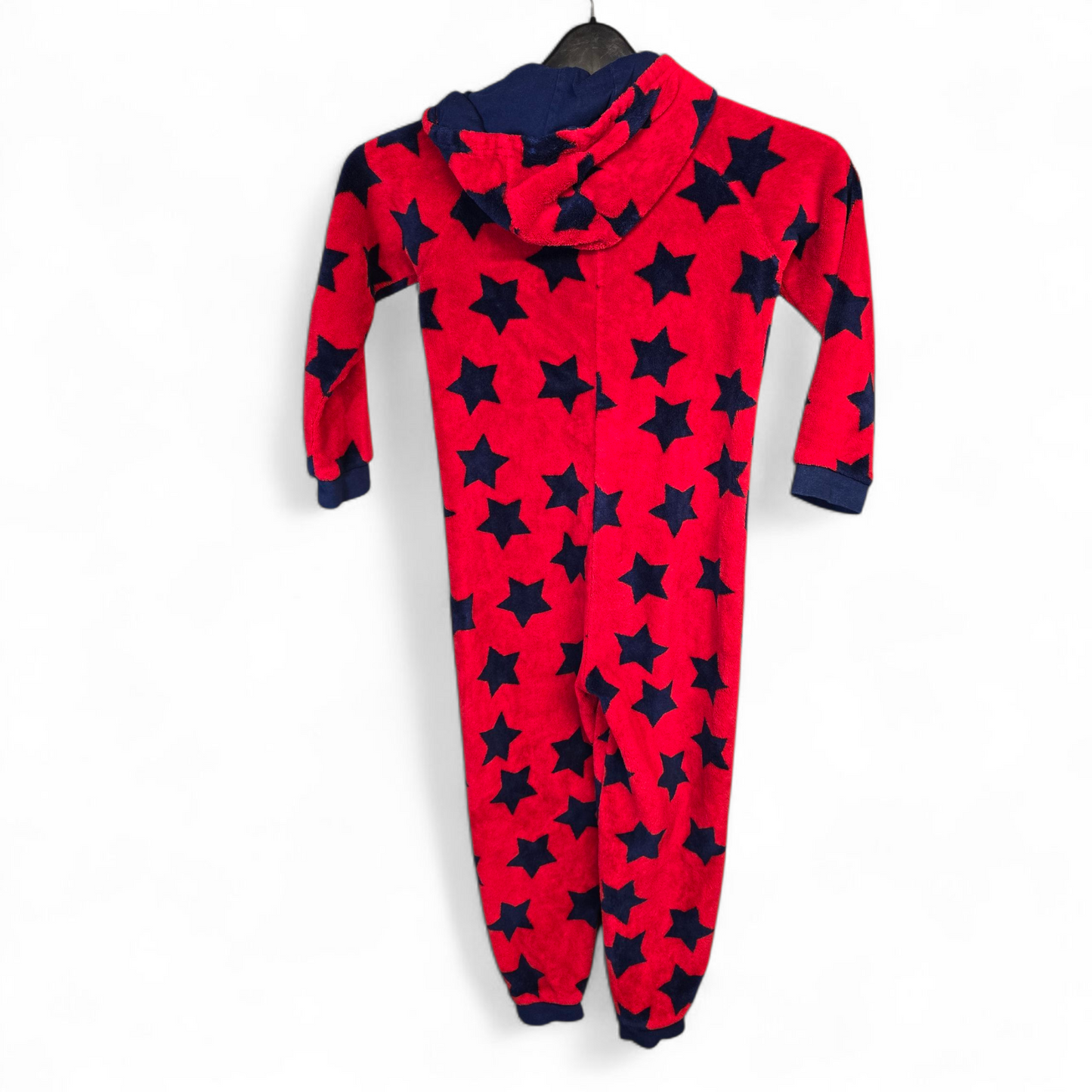 George Boys Red & Navy Star Fleece Onesie – Age 7–8 Years