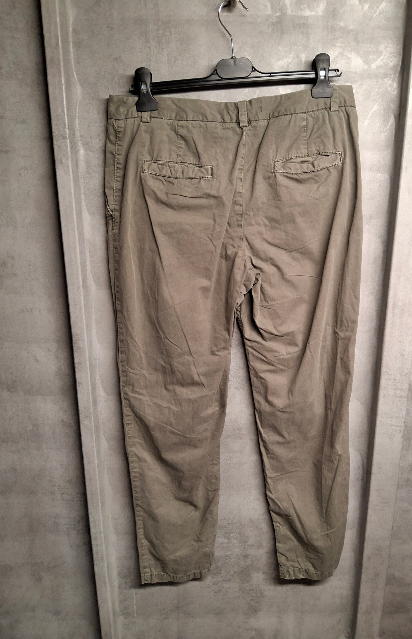 Marks & Spencer Khaki Slim Leg Cotton Chinos – Size 12R