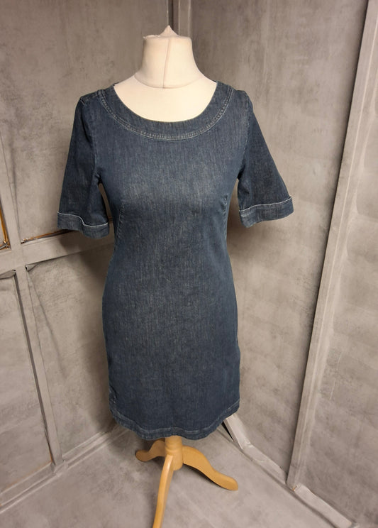 Boden 100% Cotton Denim Dress with Back Zip – Size 10R
