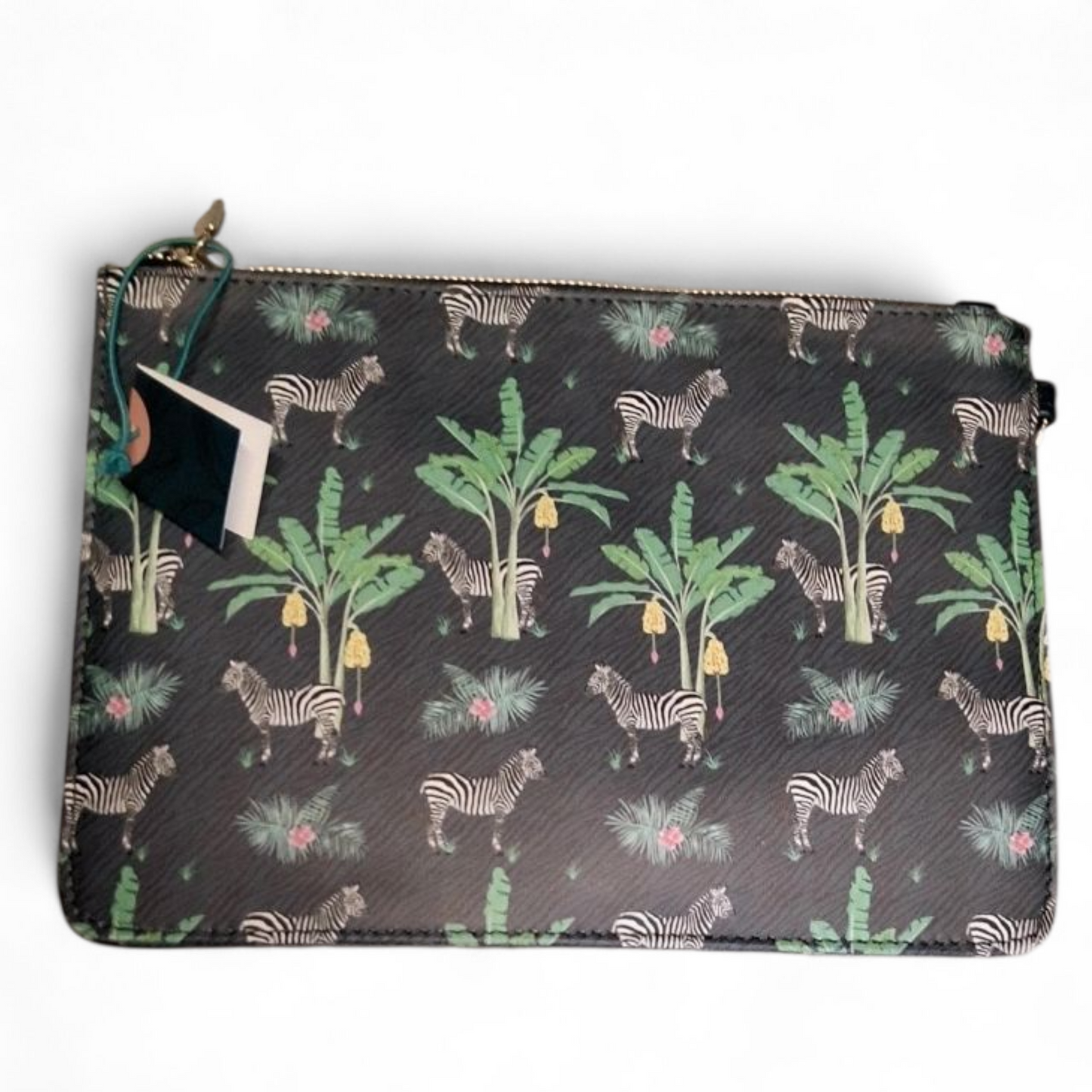 The Jungle Zebra Print Beauty Bag – New, Zip Close, Removable Wrist Strap, Stylish & Practical