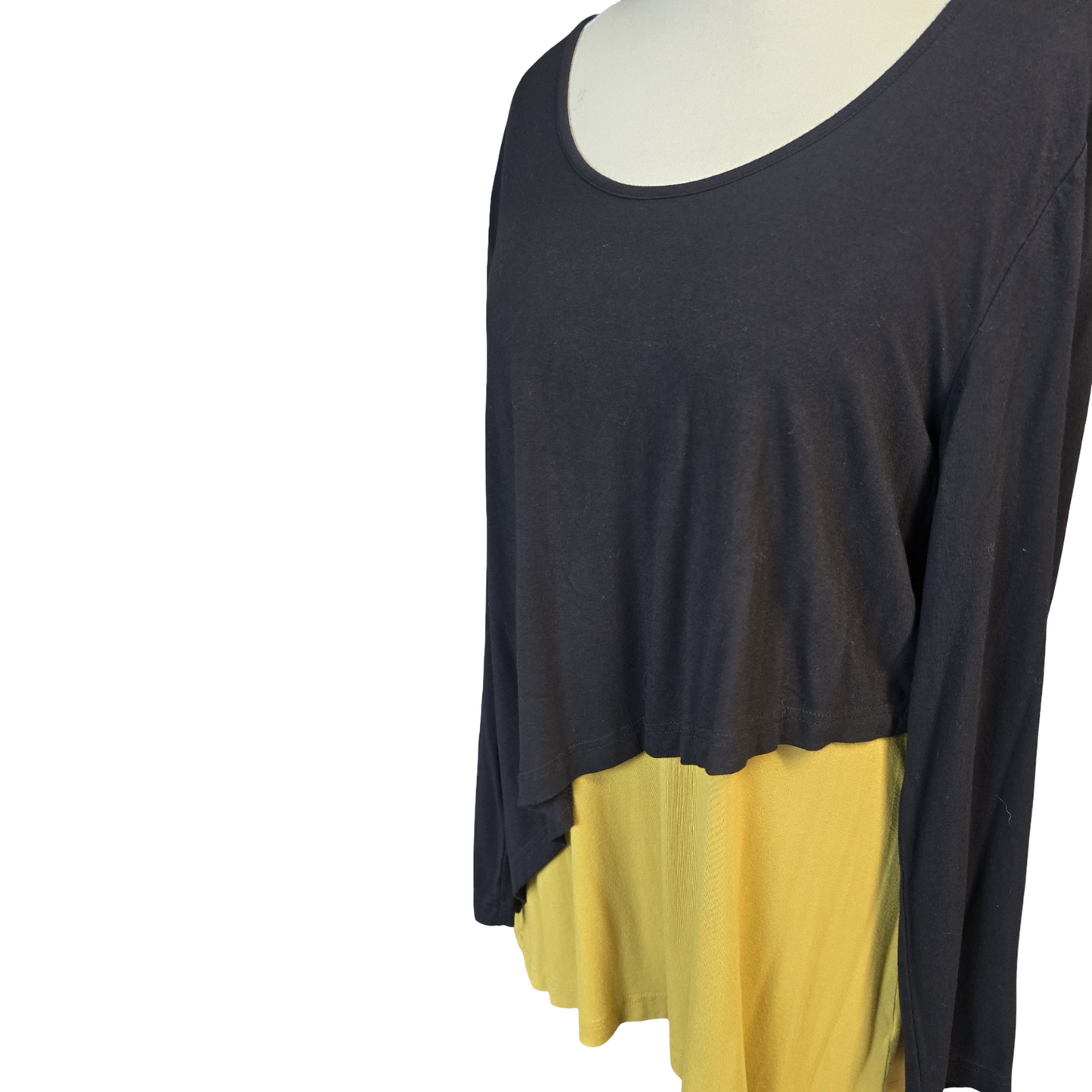 Capri Top Black & Mustard Size 10-14 S/M Layered Causal