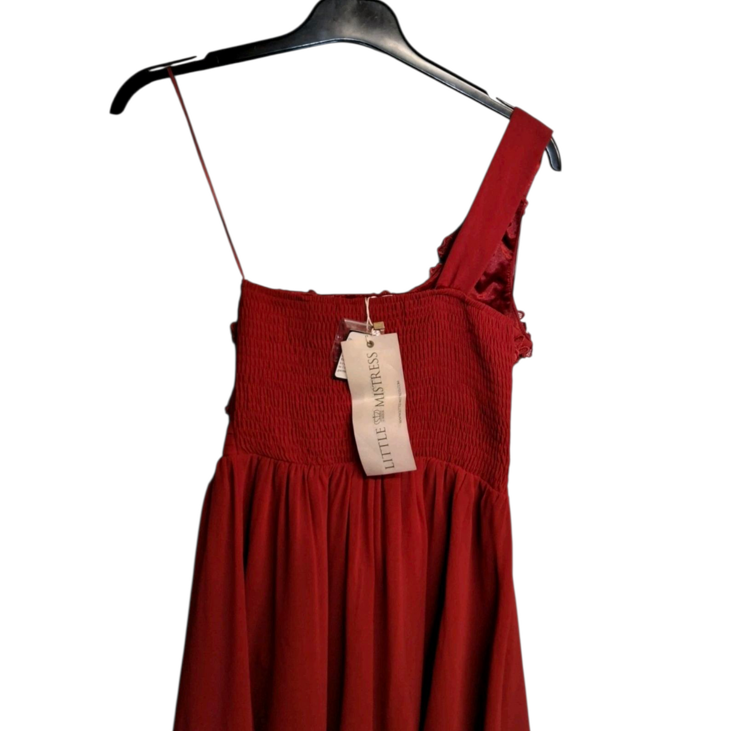 Little Mistress Red One-Shoulder Embellished Mini Dress – Size 6 – NWT