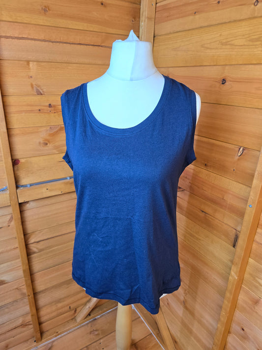 Weird Fish Navy Sleeveless Cotton Top Size 12 NWT