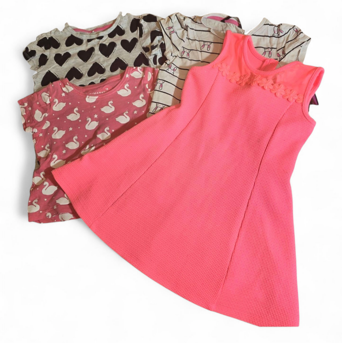 Girls' Summer Clothes Bundle – 4 Items Age 2-3 Years (Primark, George, Matalan)