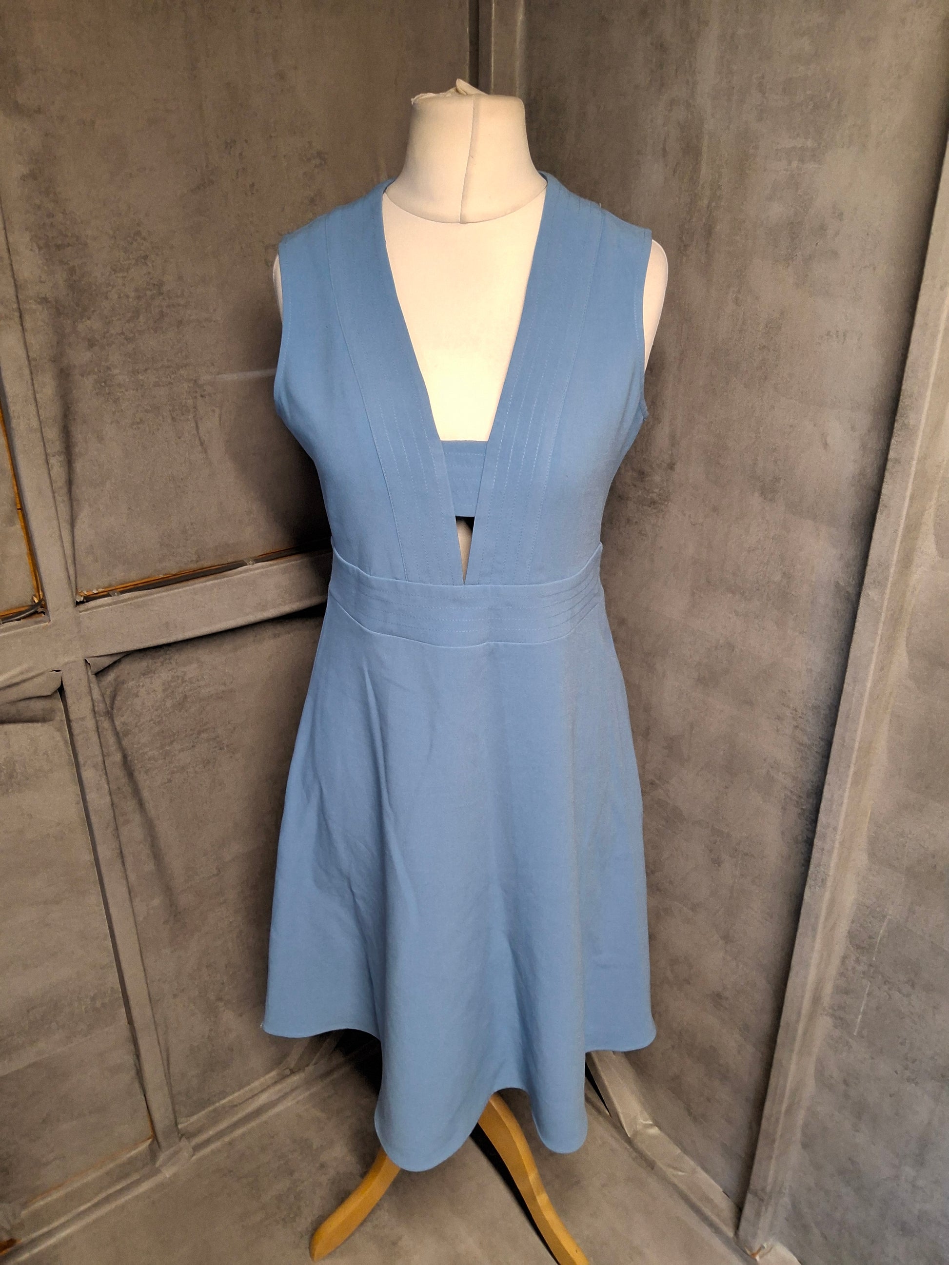 Topshop Blue Sleeveless Knee-Length Dress – Size 12 – NWT RRP £48