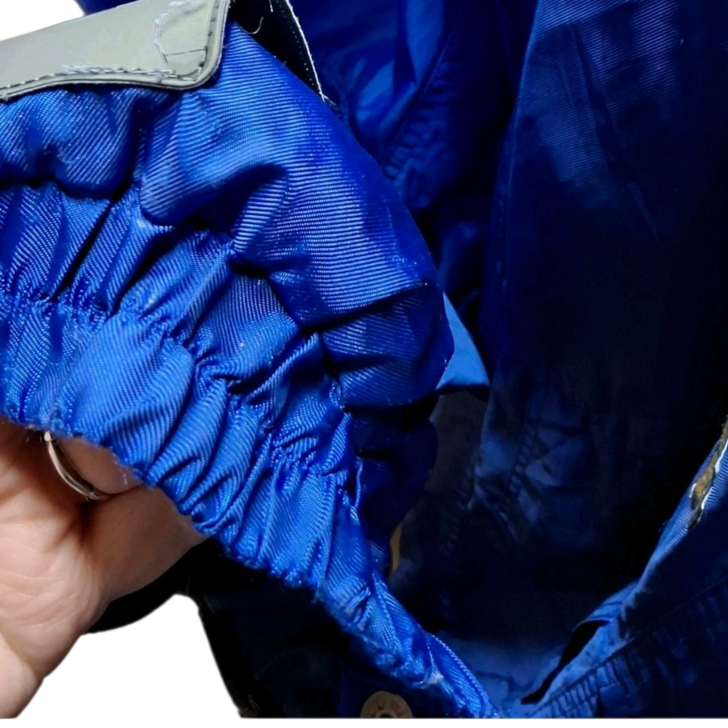 Descente Men’s Blue Ski Trousers – Belted, Cuffed Bottoms, Size W28” L41” – Polyamide