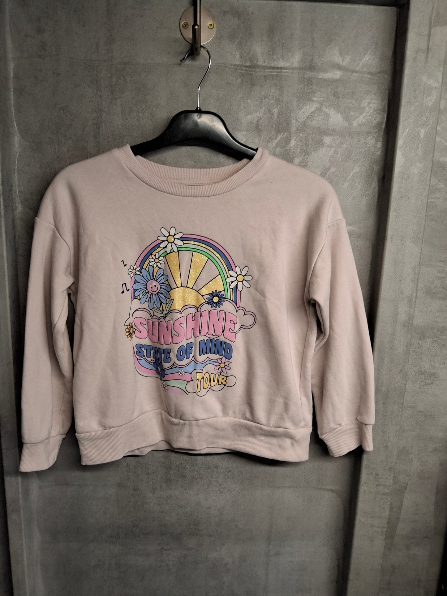 George Pink Jumper – Girls 8-9 Years – Cotton & Polyester – Sunshine Graphic Print
