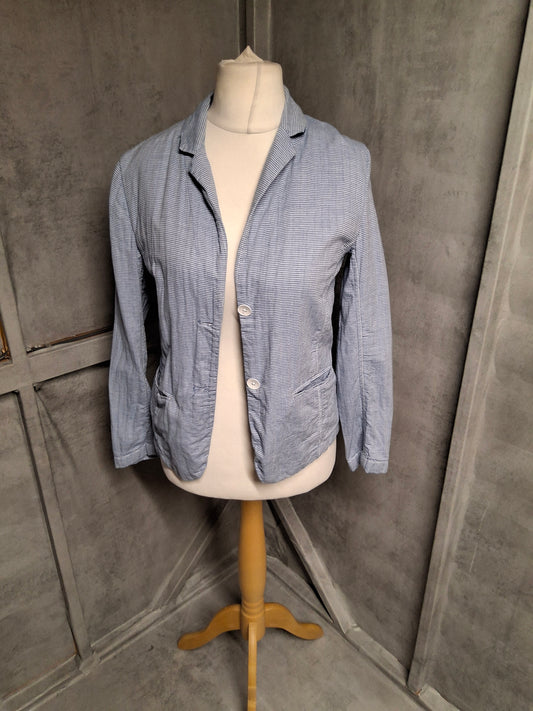 Gap Blue Pinstripe Cotton Blazer – Size 8
